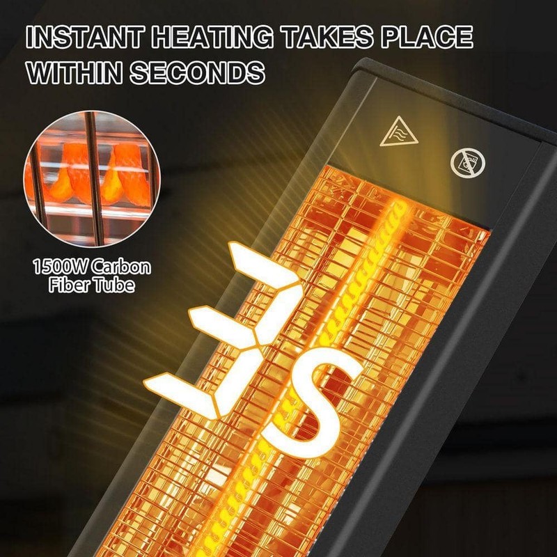EAGLE PEAK 1500W Black Electric Carbon Infrared Space Heater Wall Mount Remote - Image 3