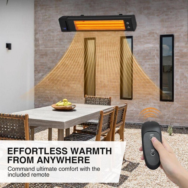 EAGLE PEAK 1500W Black Electric Carbon Infrared Space Heater Wall Mount Remote - Image 8