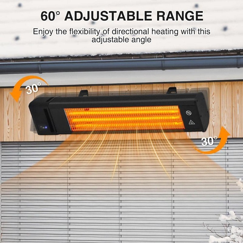 EAGLE PEAK 1500W Black Electric Carbon Infrared Space Heater Wall Mount Remote - Image 9