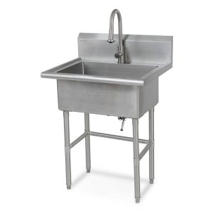 Glacier Bay 30"x24" Stainless Steel Utility Sink w/ Faucet & Drain Freestanding