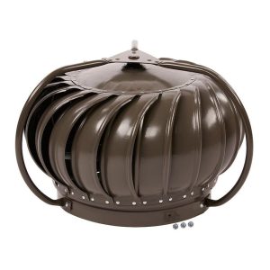 Master Flow 12 in. Galvanized Externally Braced Turbine Head in Weathered Wood