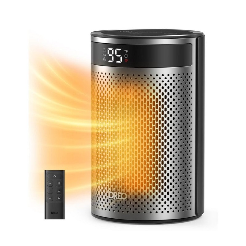 DREO 1500W 9.84 in. Portable Ceramic Electric Convection Space Heater, Silver