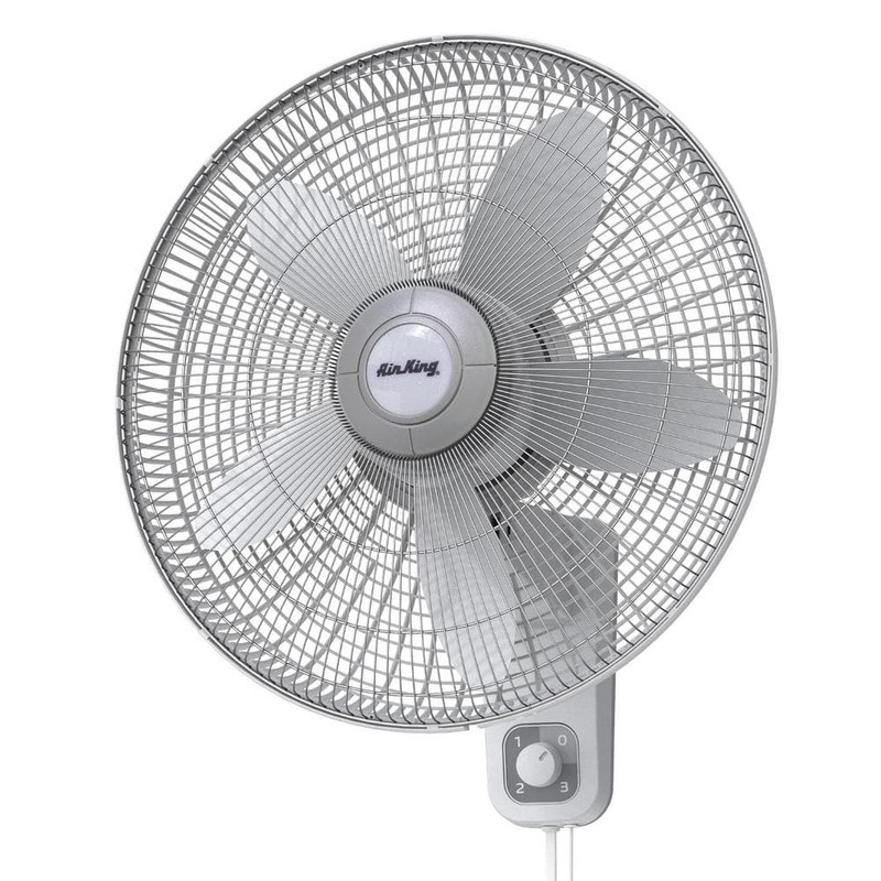 Air King 18" 3-Speed Oscillating Wall Mount Fan, Commercial Grade, Gray