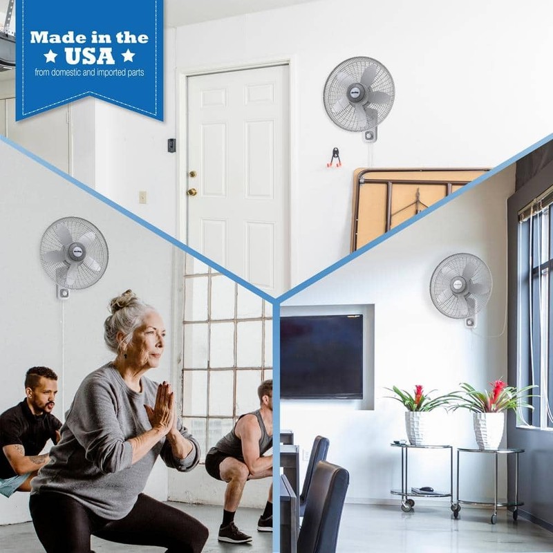 Air King 18" 3-Speed Oscillating Wall Mount Fan, Commercial Grade, Gray - Image 7