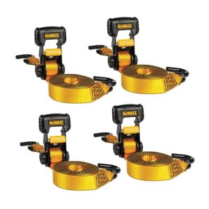 DEWALT 1.25" x 16 ft. Ratchet Tie-Down Straps 3000 lbs. Break Strength (4-Pack)