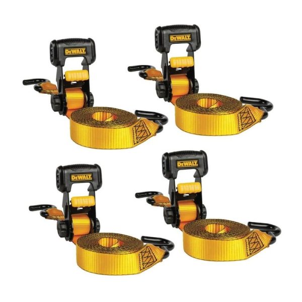 DEWALT 1.25" x 16 ft. Ratchet Tie-Down Straps 3000 lbs. Break Strength (4-Pack)