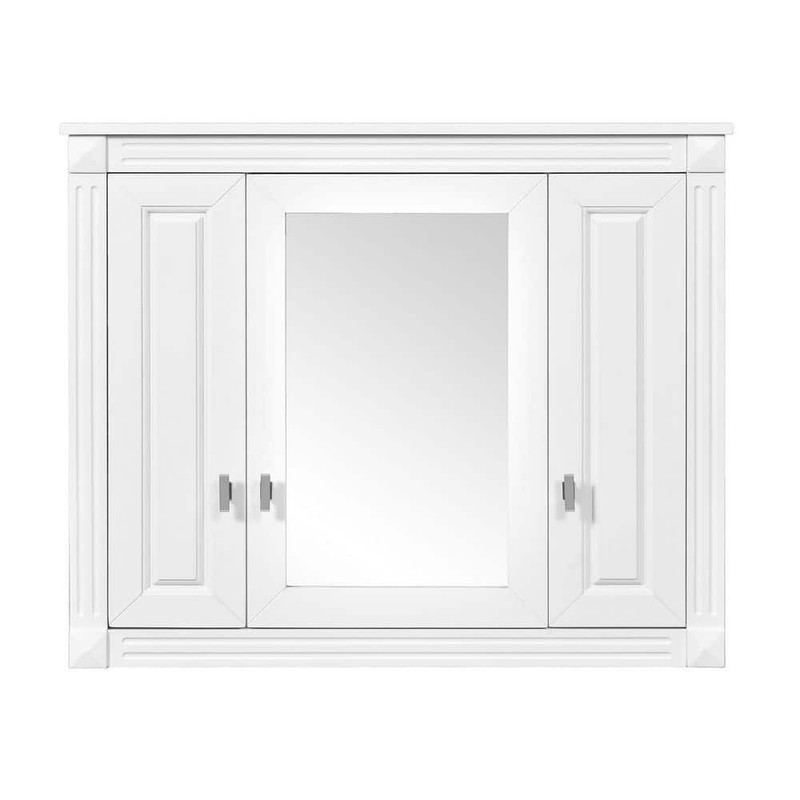 Virubi White 35.03" W x 28.74" H Rectangular Bathroom Medicine Cabinet Mirror