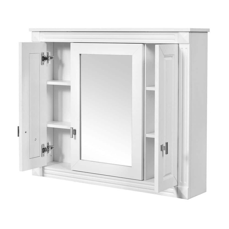 Virubi White 35.03" W x 28.74" H Rectangular Bathroom Medicine Cabinet Mirror - Image 6