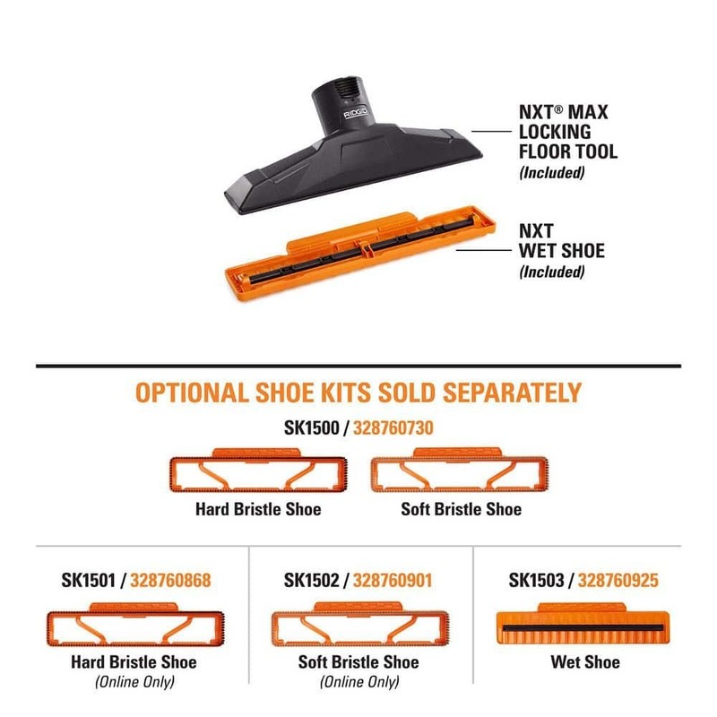 RIDGID 2-1/2 in. MAX2510 NXT Max Locking Floor Tool Vacuum Attachment Squeegee - Image 4