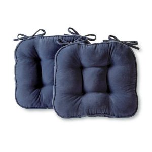 Greendale Home Fashions Hyatt Denim Microfiber Chair Pad (Set of 2)
