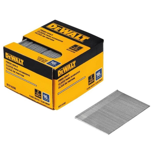 DEWALT 2 in. 16-Gauge Bright Finish Collated Casing Nail 2500/Bx