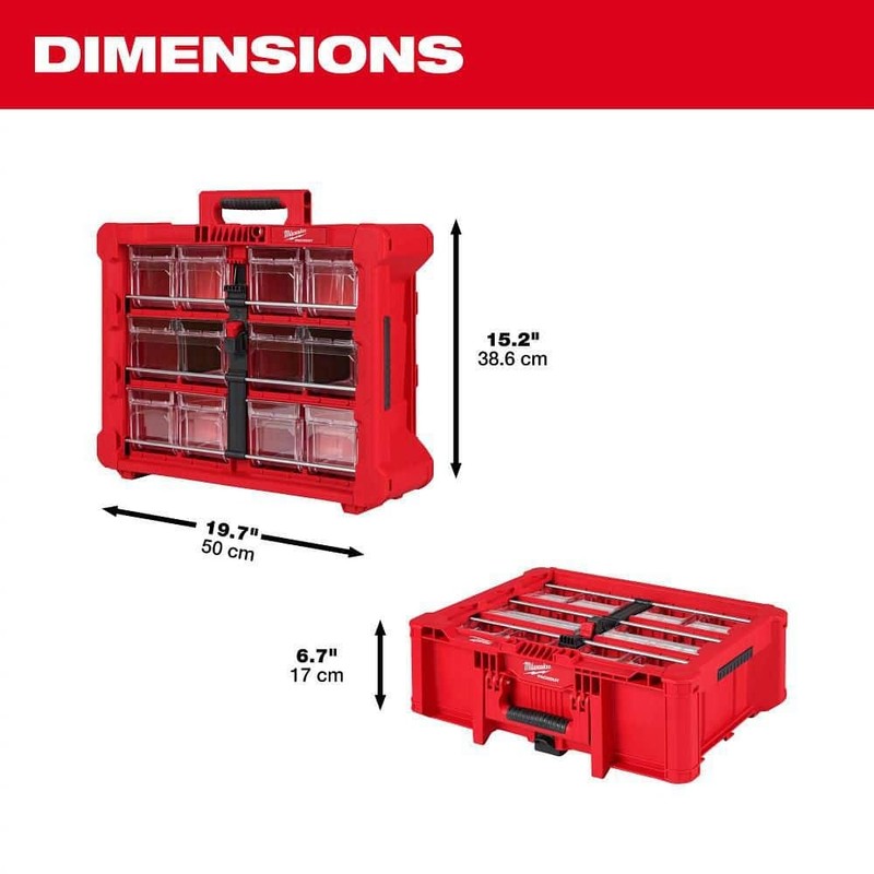 Milwaukee PACKOUT 10 Compartment Tilt Bin Organizer - Image 4