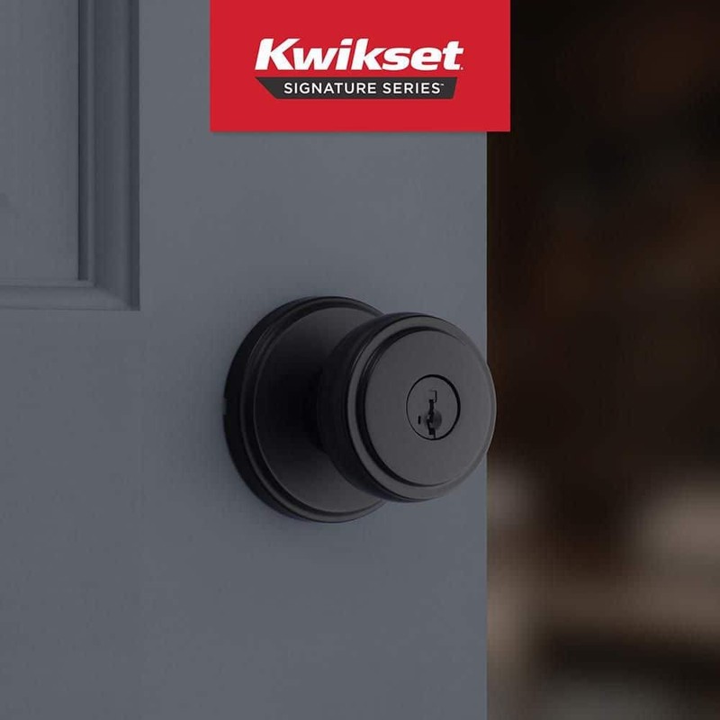 Kwikset Sora Matte Black Keyed Entry 2.19 in. Round Door Knob SmartKey - Image 2