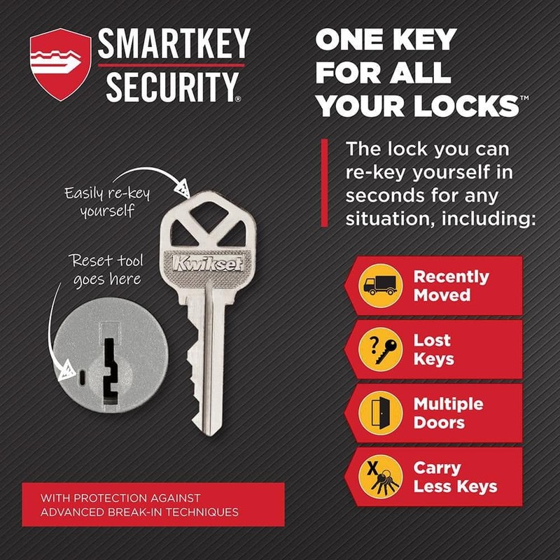 Kwikset Sora Matte Black Keyed Entry 2.19 in. Round Door Knob SmartKey - Image 8