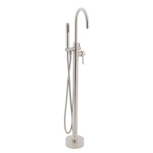 AKDY Brushed Nickel Freestanding Tub Filler 1-Handle Floor Mount Faucet