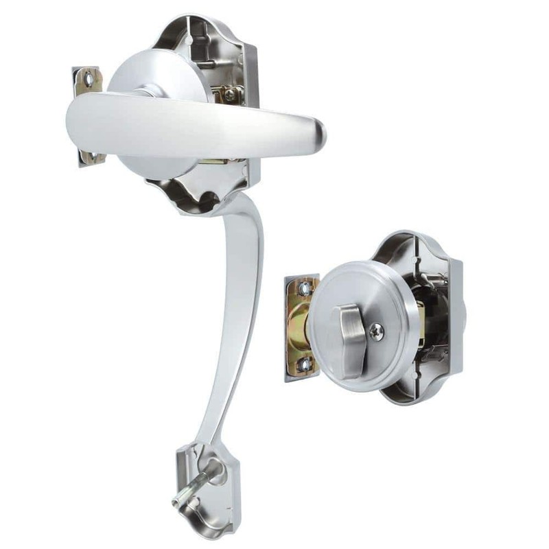 TOLEDO Single Cylinder Satin Nickel Door Handleset - Image 2