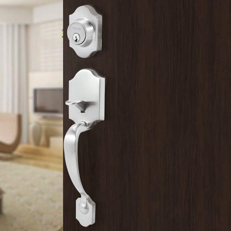 TOLEDO Single Cylinder Satin Nickel Door Handleset - Image 3
