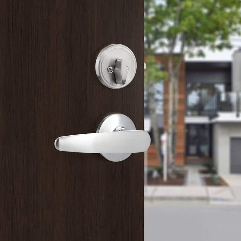 TOLEDO Single Cylinder Satin Nickel Door Handleset - Image 4
