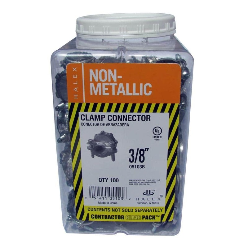 Halex 3/8 in. Non-Metallic Twin Screw Clamp Connectors (100-Pack) - Image 5