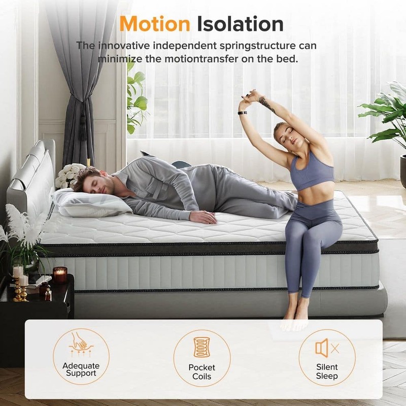Babo Care Queen Medium Hybrid Memory Foam 14" Hypoallergenic Breathable Mattress - Image 5