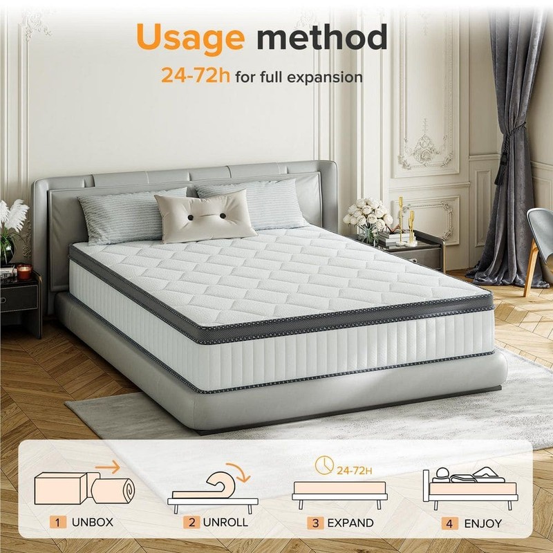 Babo Care Queen Medium Hybrid Memory Foam 14" Hypoallergenic Breathable Mattress - Image 8