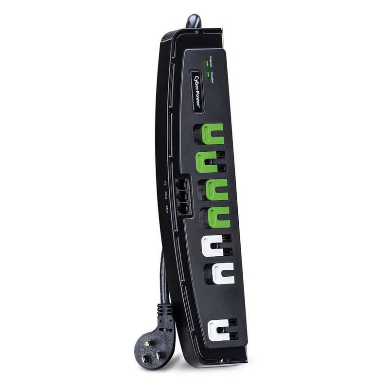 CyberPower 5 ft. 7-Outlet Energy Saving Surge Protector with cord, Black - Image 4