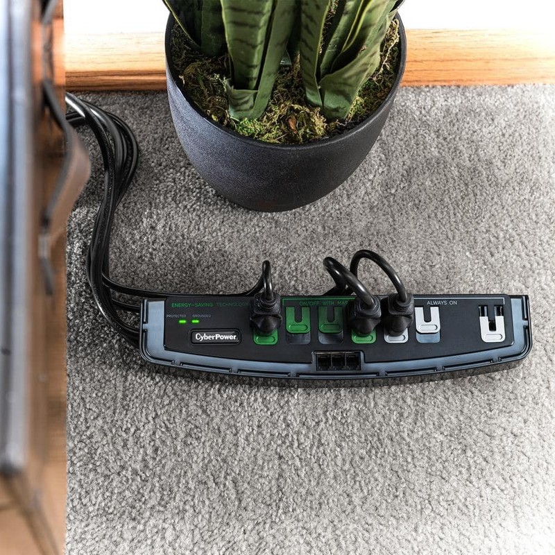 CyberPower 5 ft. 7-Outlet Energy Saving Surge Protector with cord, Black - Image 7