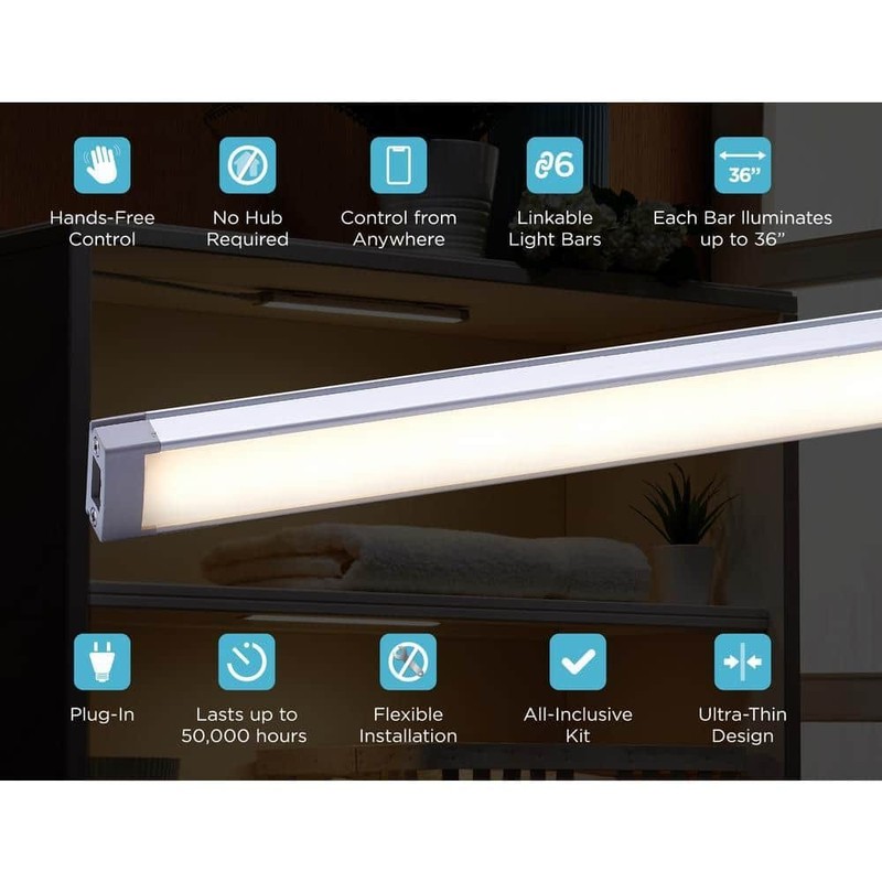 BLACK+DECKER 9 in. White Plug-In LED Light Bulb Linkable Under Cabinet (6-Pack) - Image 6