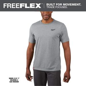 Milwaukee Men's Large Gray Cotton/Polyester Short-Sleeve Hybrid Work T-Shirt