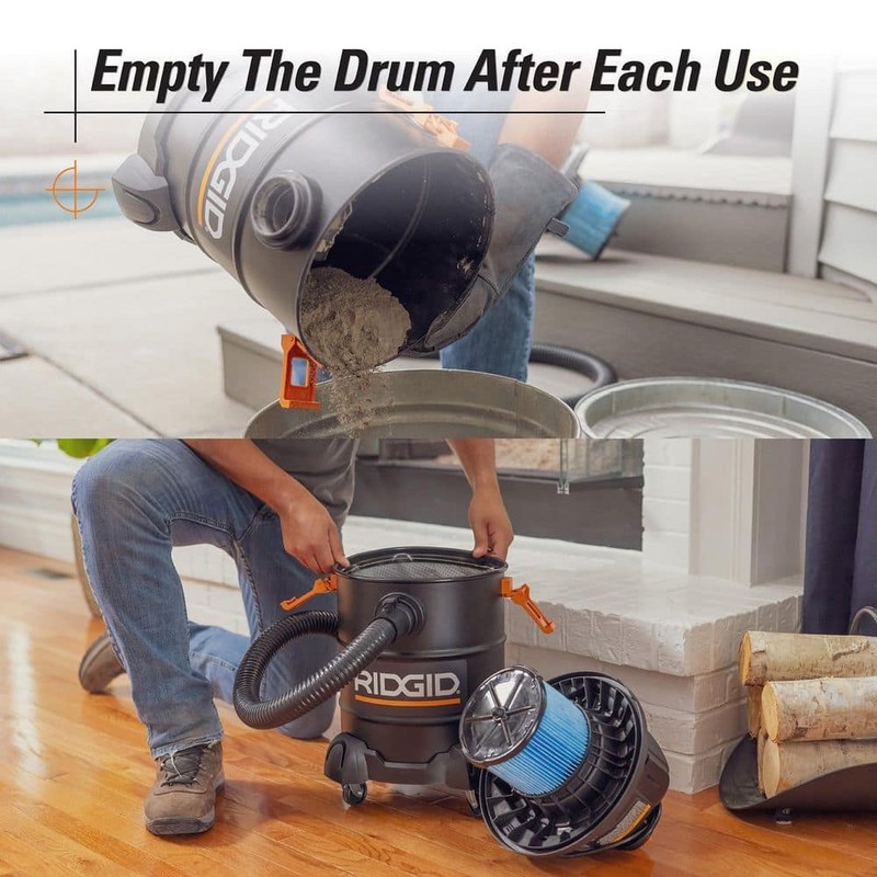 RIDGID 5 Gal. Cool/Dry Ash Portable Shop Vacuum w/ Filters Hose & Accessories - Image 5