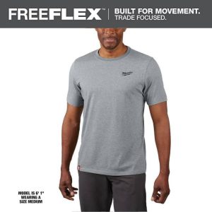 Milwaukee Men's X-Large Gray Cotton/Polyester Short-Sleeve Hybrid Work T-Shirt