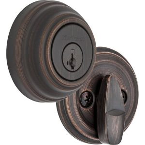 Kwikset Venetian Bronze Single Cylinder Deadbolt SmartKey Security Microban