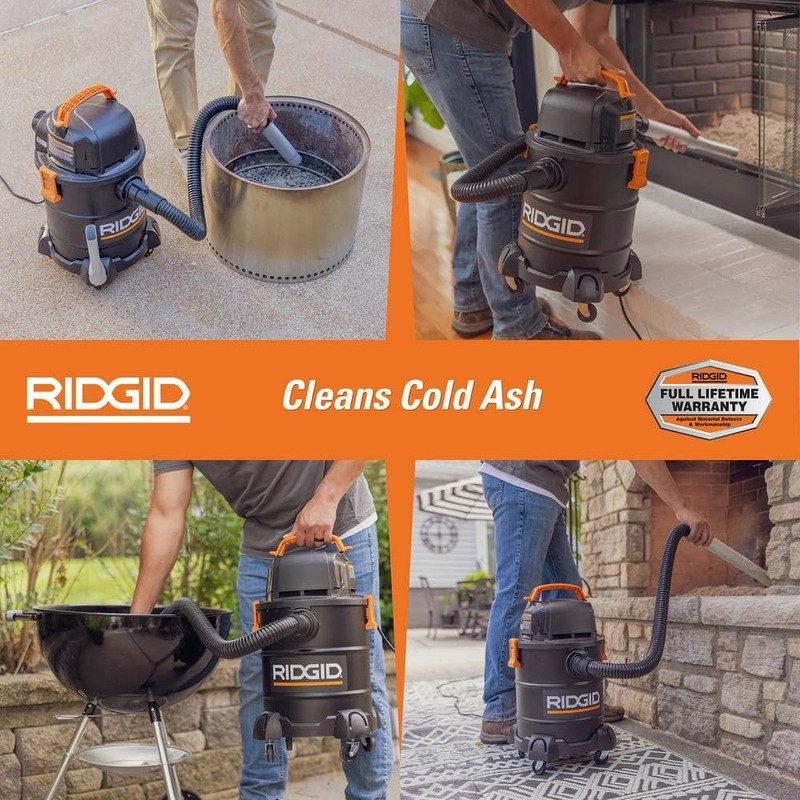 RIDGID 5 Gal. Cool/Dry Ash Portable Shop Vacuum w/ Filters Hose & Accessories - Image 13