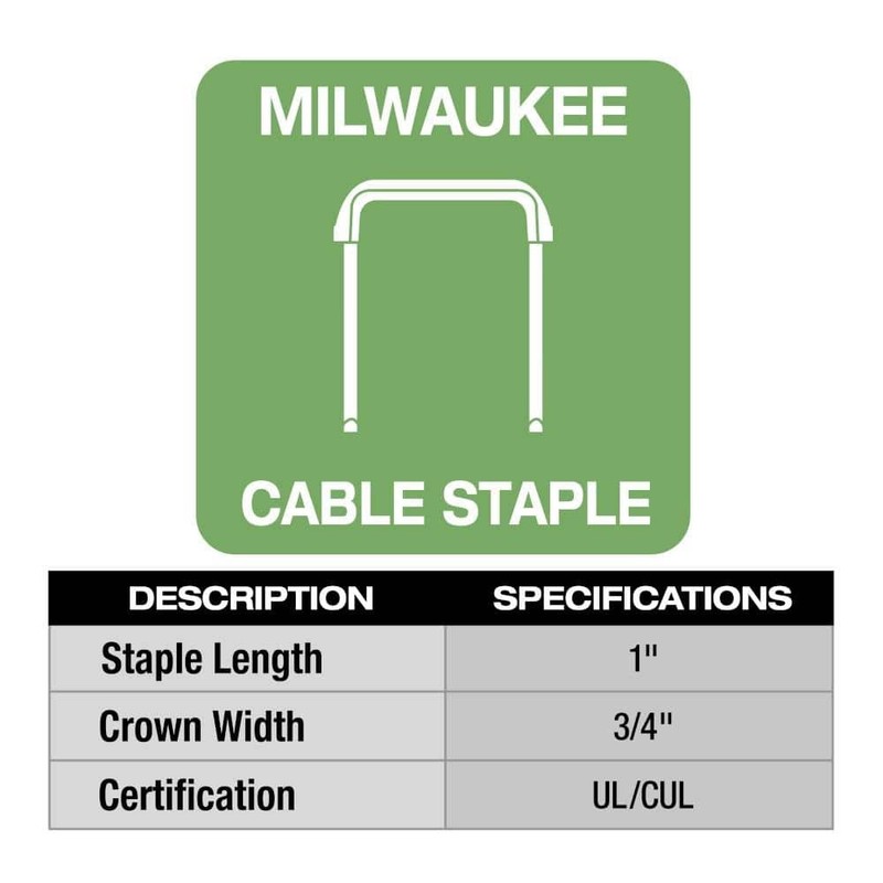 Milwaukee 1 in. Insulated Cable Staples for M12 Cable Stapler (600 Per Box) - Image 5