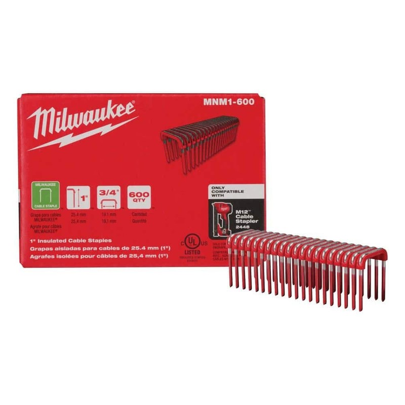 Milwaukee 1 in. Insulated Cable Staples for M12 Cable Stapler (600 Per Box) - Image 11