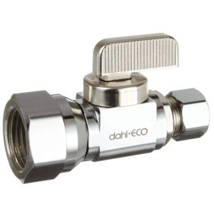 DAHL 1/2 in. FIP Inlet x 3/8 in. Compression Outlet 1/4-Turn Straight Stop