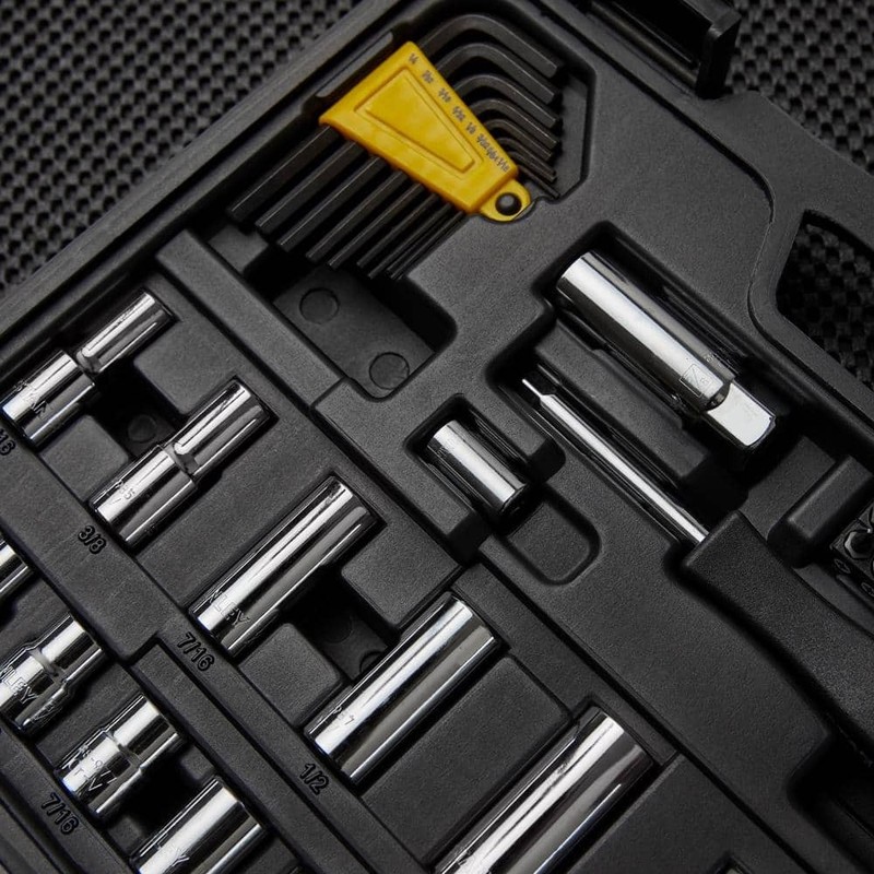 Stanley 3/8 in. and 1/4 in. Drive Socket Set with Ratchets (123-Piece) - Image 5