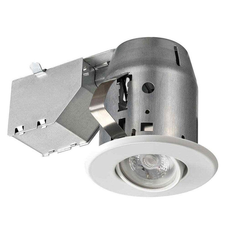 Globe Electric 3 in. New Construction and Remodel White Swivel Spotlight Recesse