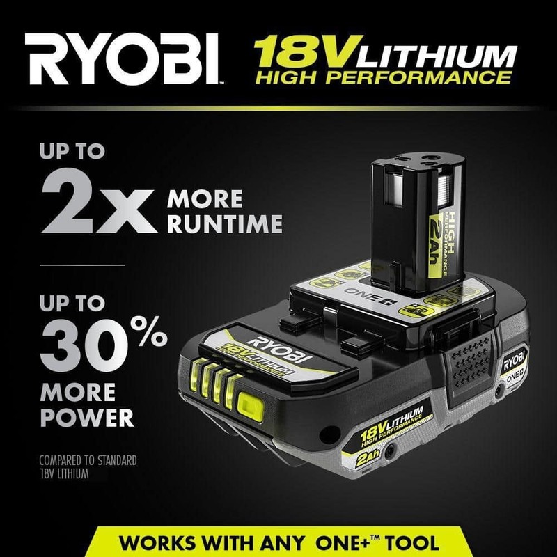 RYOBI ONE+ 18V 2.0 Ah Lithium-Ion HIGH PERFORMANCE Battery - Image 2