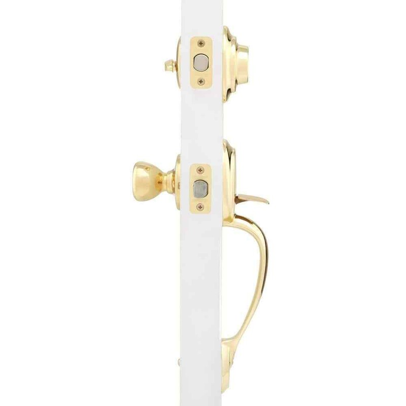 Kwikset Dakota Door Handleset w/ Tylo Knob Polished Brass SmartKey Security - Image 2