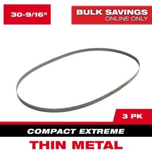 Milwaukee 30-9/16" 12/14 TPI Compact Thin Metal Cutting Band Saw Blade 3-Pack