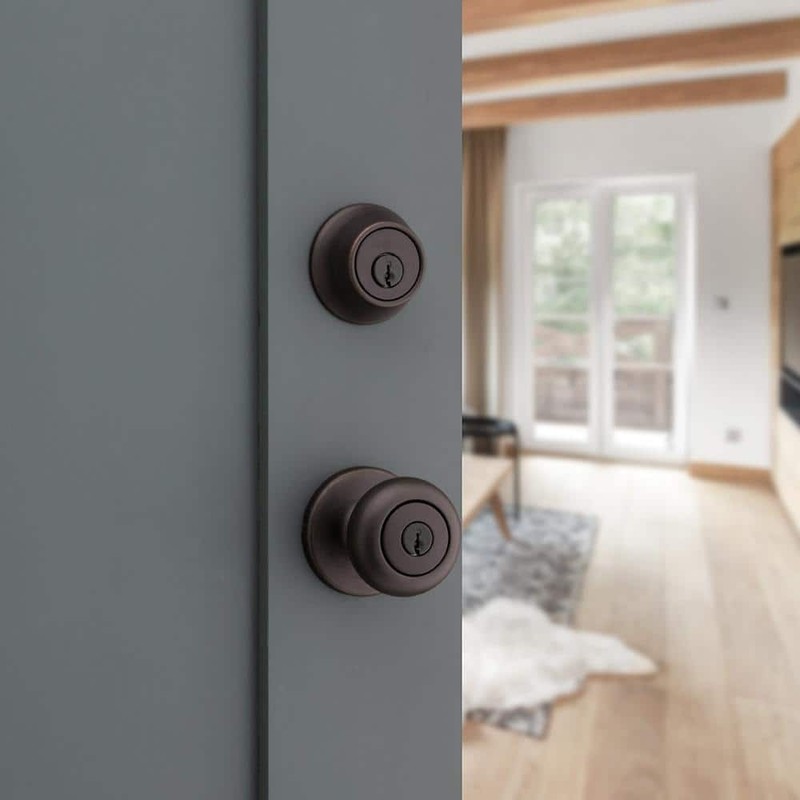 Kwikset Cove Venetian Bronze Keyed Entry Door Knob & Deadbolt Project Pack - Image 2