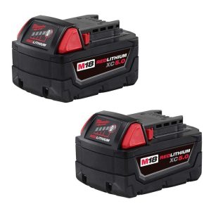 Milwaukee M18 18V Lithium-Ion XC 5.0 Ah Battery Pack 2-Pack