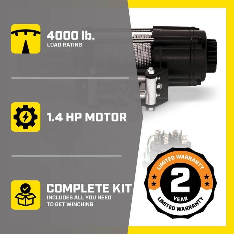 Champion Power Equipment 4000 lbs. ATV/UTV Winch Kit - Image 2