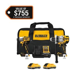 DEWALT 20V MAX Lithium-Ion Cordless 2-Tool Combo Kit, 4.0 Ah Batteries, Charger