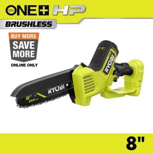 RYOBI ONE+ HP 18V Brushless 8 in. Battery Compact Pruning Chainsaw Tool Only