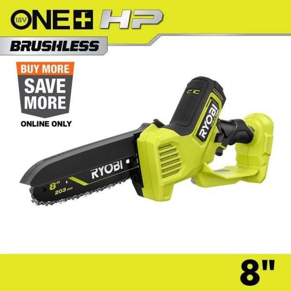 RYOBI ONE+ HP 18V Brushless 8 in. Battery Compact Pruning Chainsaw Tool Only