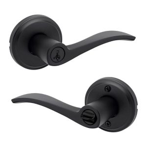 Kwikset Sedona Matte Black Reversible Round Keyed Entry Door Handle SmartKey