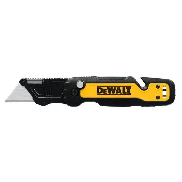 DEWALT Push and Flip Folding Lock-Back Utility Knife with Blade Storage