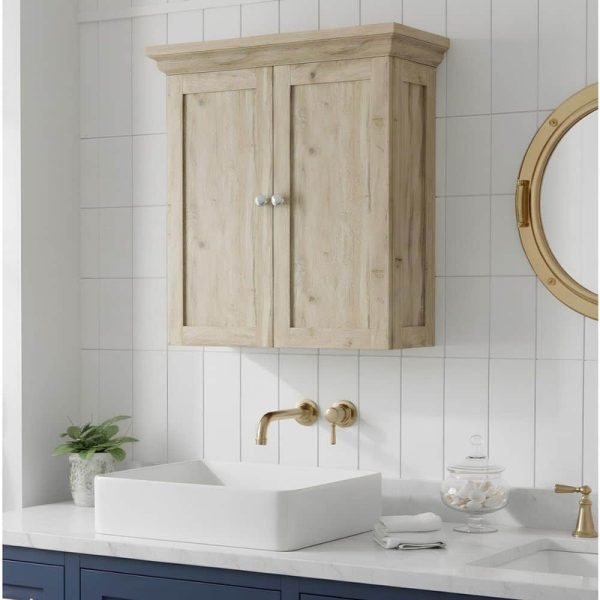 Teamson Home Stratford 22.24" D x 7.99" W Bathroom Storage Cabinet Light Oak